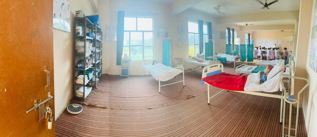 Nursing students in a clinical skills session