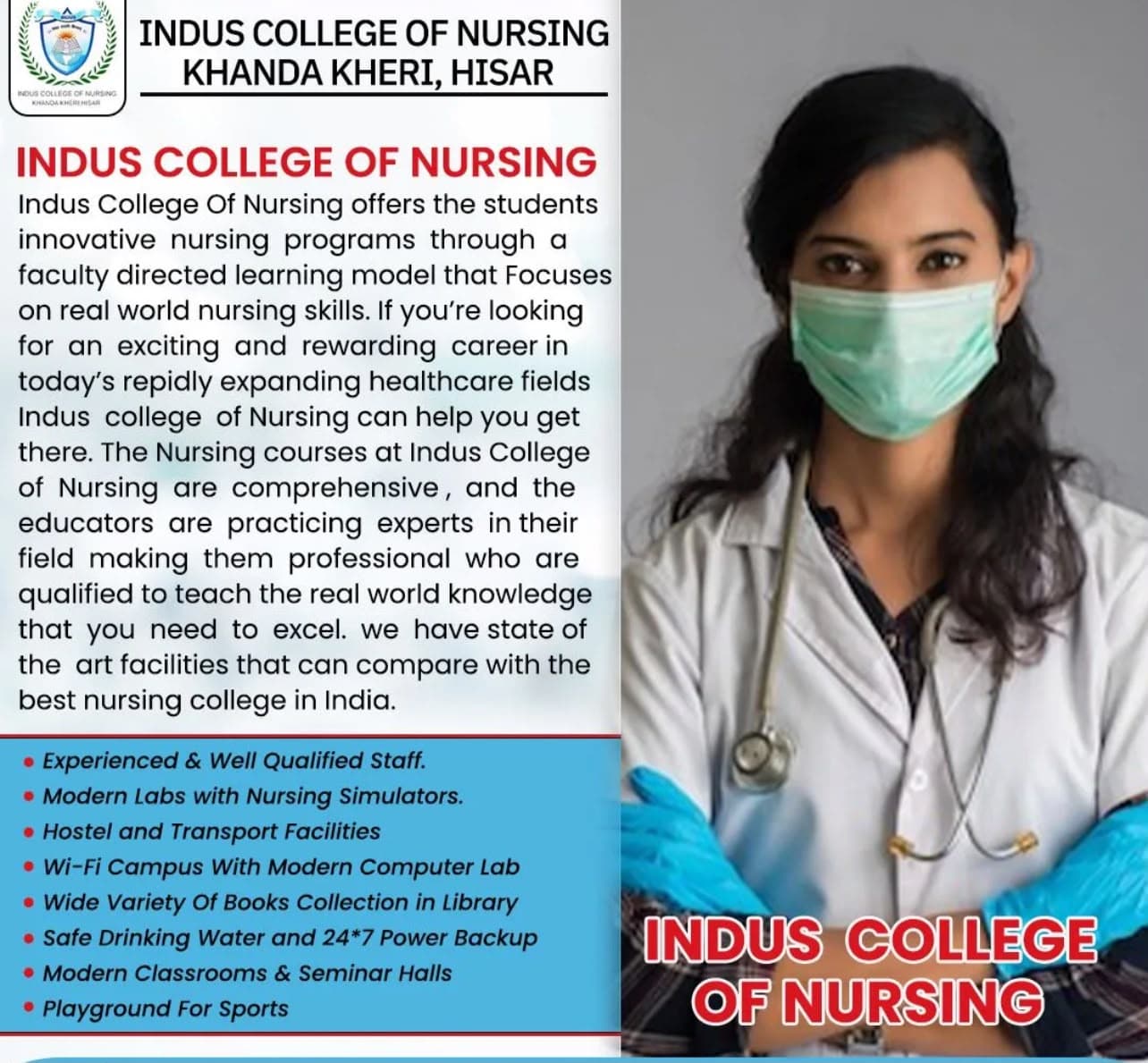 Indus College of Nursing students